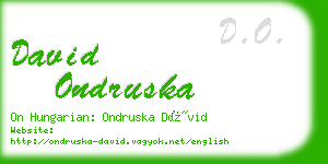 david ondruska business card